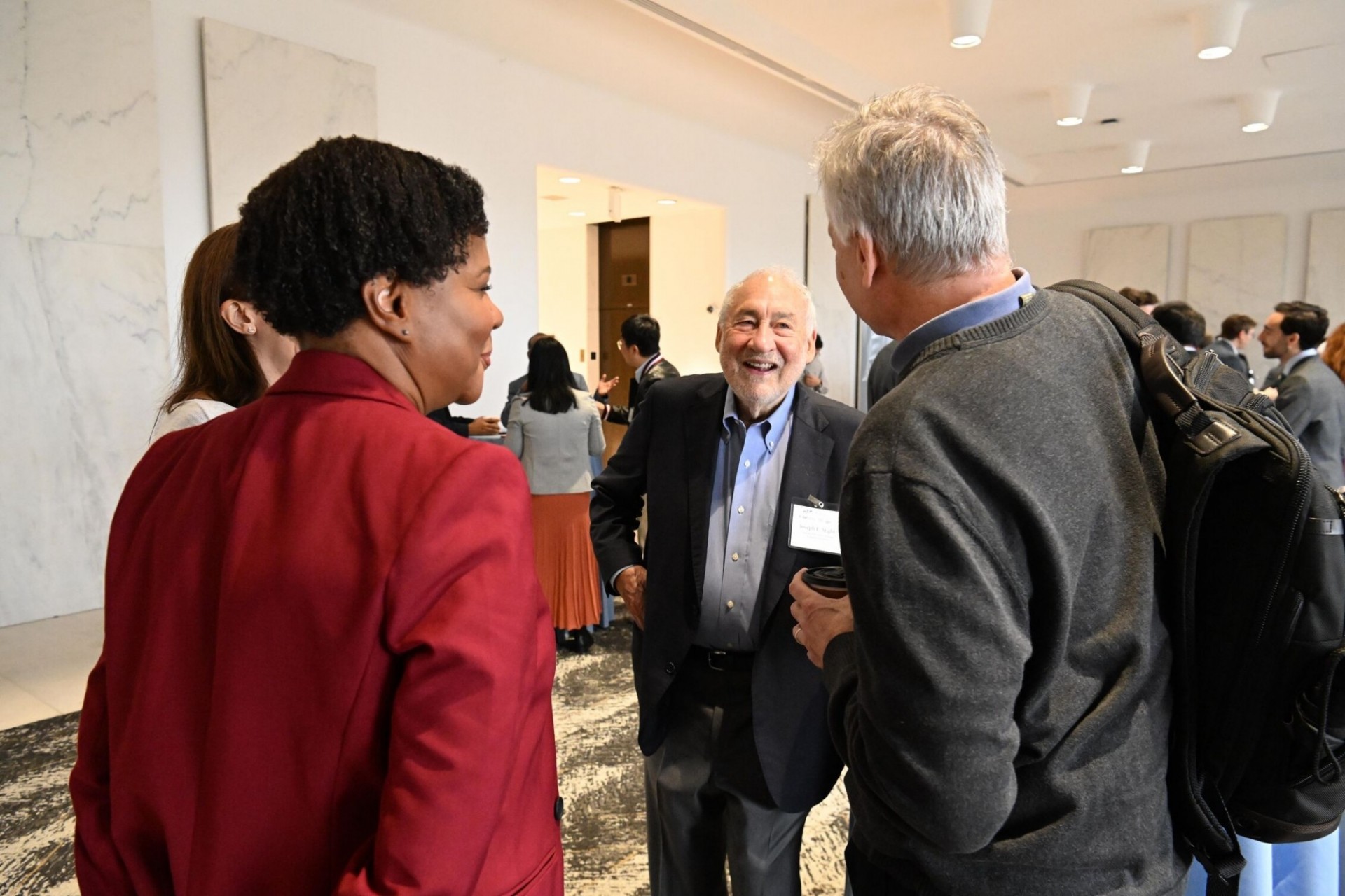 Conversation at conference.