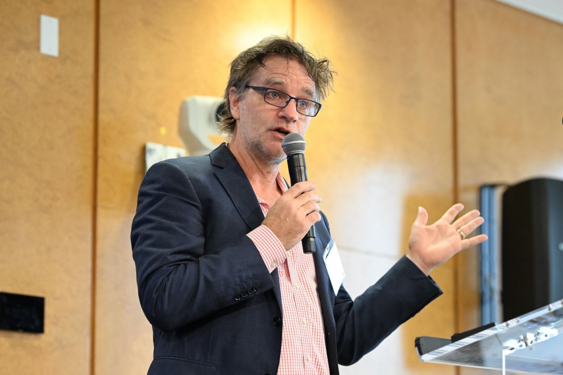 Man giving presentation.