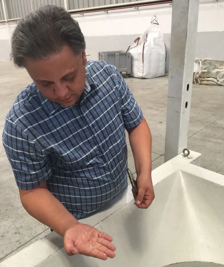 Man holding product