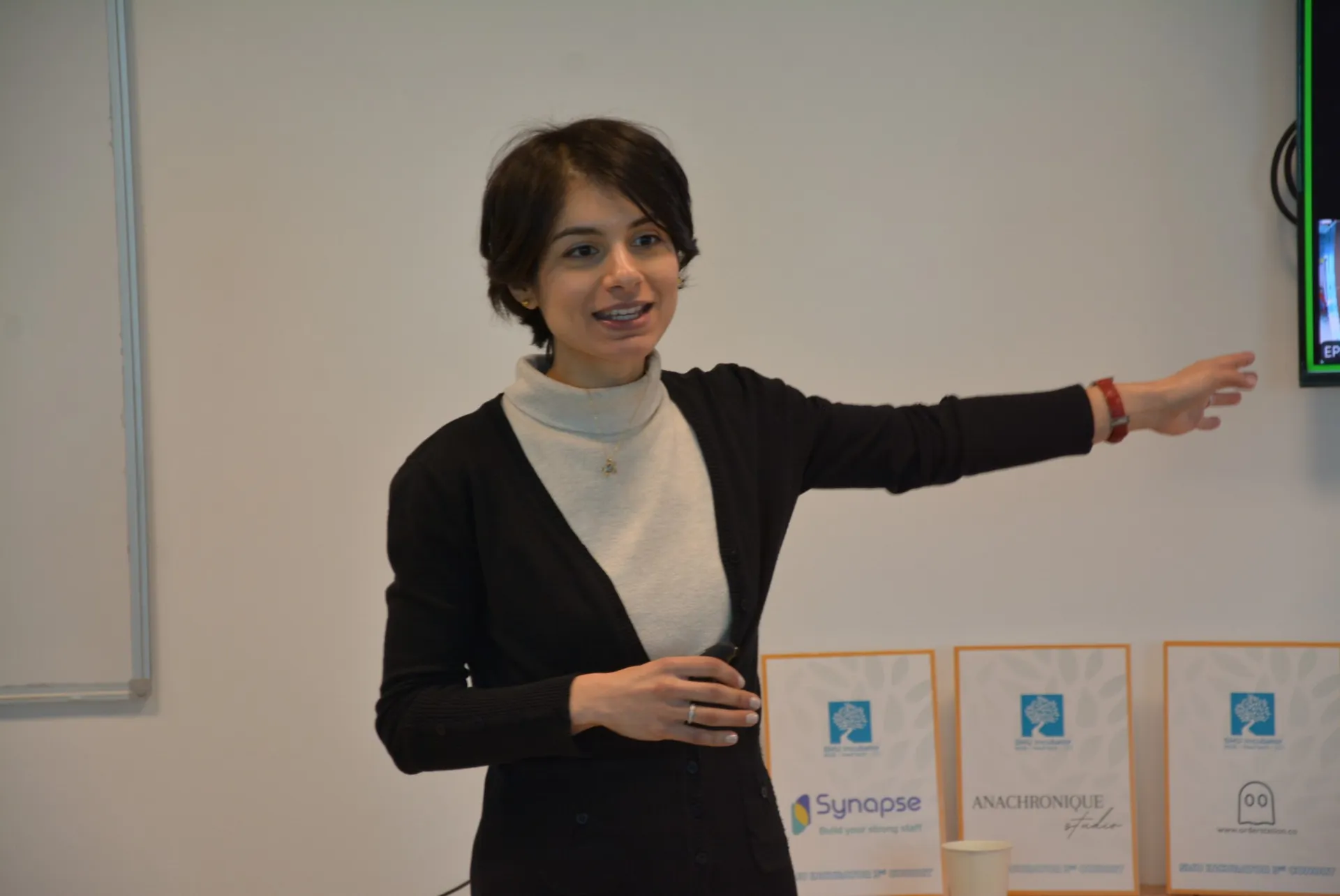 Giving presentation