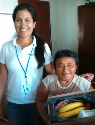 Women carrying food