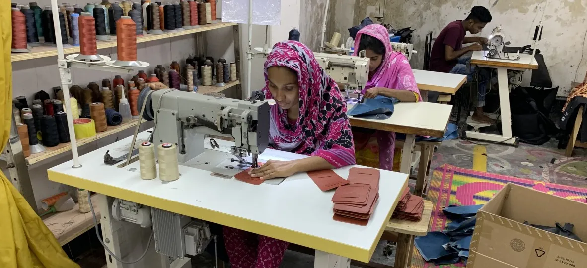 People sewing.